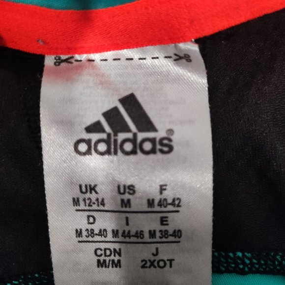 Adidas athletic wear cyan & black short sleeve shirt Women's size M - Picture 5 of 5